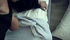 super hot latina violet myers gets caught in choking face fucking and rough doggystyle with hairy pussy close up.