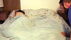 Hey I sneak into bed with this hot milf and fuck her until she gets creampied