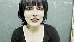 hey, why not let this horny goth mavis dracula seduce you into pounding her pink pussy and cumming on feet?