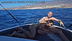 huge tits couple unleashes cumshot in outdoor homemade blowjob action