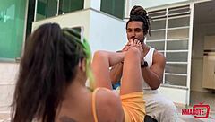 I feel so aroused as this latina uses her feet for a hot footjob leaving me covered in cum