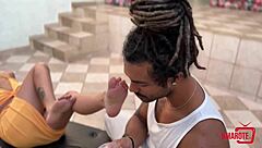 I feel so aroused as this latina uses her feet for a hot footjob leaving me covered in cum