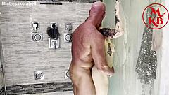 Blonde Curvy Milf with Pierced Nipples Gets Seduced in Shower by Canadian Partner for Passionate Riding and Licking