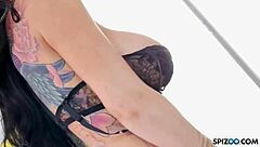 romi rain eagerly takes that big fat cock deep down her throat, covering her big tits in cum during intense face fucking.