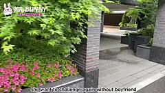 Rabbit Gentleman Couple Challenge Game Part 2 With Sexy Japanese Bunny In Uniform Contest