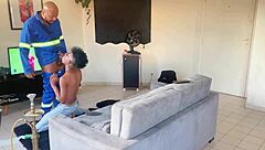 Intriguing Technician Encounters Funky Brazilian Black Man