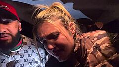 Uber driver picks up lesbian couple at Guarulhos airport. They end up in wild car action licking and soaking each other.