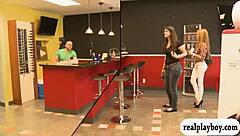 lovely women flash natural tits and ass for cash