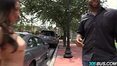 Sexy Brunette Pornstar Vicki Chase Fucks Amateurs in Public Bus