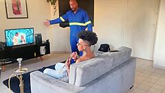 Intriguing Technician Encounters Funky Brazilian Black Man