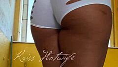 Naughty Wife Flashes Big Tits and Cameltoe in Short Shorts Outdoors