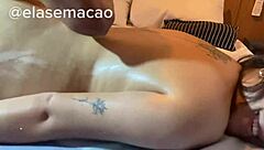 wow dotado sarado shoves his big thick cock into that hot muscular wife's tight ass!