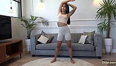 gorgeous horny nymphet helps old guy relax by riding cowgirl and getting wet pussy licked for orgasm