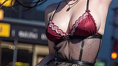 blonde and brunette japanese girls reveal panties under skirt in upskirt tease