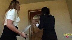 I'm so thrilled watching two horny brunettes swap cum from neighbor's massive black cock