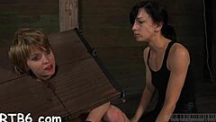 Bound Naked Hairless Punished in Rough Hardcore Fucking Missionary with Tight Shaved Pussy