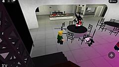 Hey guys, check out this fun dance party with friends in the roblox hall, it's super lively and everyone is having a blast dancing together