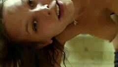 Whoa, my girlfriend's leaky pussy got a huge creampie in that public restroom!