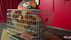 Submissive Maxine Blows Scott Rhodes Dick to Escape Cage Confinement