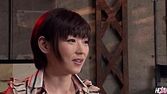 intriguing naughty japanese chick shinobu kasagi stuffs mouth and pussy with cock