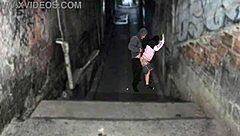 Curvy Brazilian trans tempts with dirty outdoor ass shaking but ends up spanked rough by tattooed stud in public