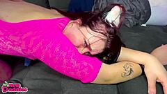 whoa, check out this extreme face fucking with ebony and redhead babes in interracial action