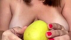 big apple insertion in wide hairy pussy for squirting fisting orgasm