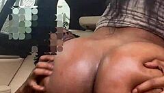 Big booty ebony milf Karesha rides massive black cock wildly in the car.