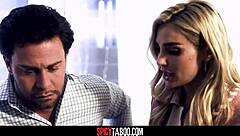 Gorgeous Blonde Babe Gets Rough Doggystyle Sex and Creampie in Her Pussy