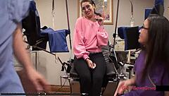 i feel so humiliated as nurse kitty catherine fingers me in tampa university physical with gloves