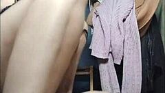 striptease makes the dick get so hard for big tits secretary masturbation!