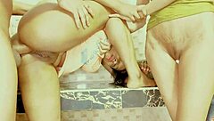 I felt so excited in that tall beauty's tight wet pussy during our passionate threesome licking and fucking