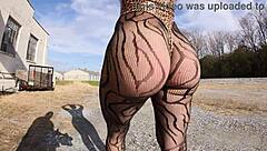 Thong Bodysuit Flashing on Docks in Public