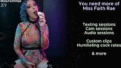 Miss Faith Rae gives detailed humiliating jerk off instructions with cum eating and mouth soaping