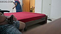 Maid Gives Handjob To Owner While Flashing Ass!