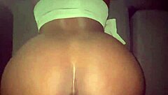 Sneaky living room sex with big ass amateur shaking and taking monster cock in pussy