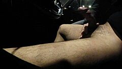 Street Whore Sucks Big Cock in Public Parking Lot Without Condom and Licks Cum