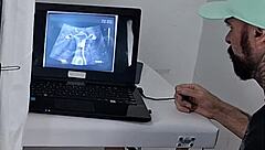 Husband takes wife to ultrasound appointment where gynecologist secretly fucks her wet pussy