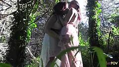 Passionate lesbo love making unfolds slowly with big dildo for intense orgasms