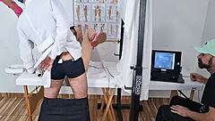 Husband takes wife to ultrasound appointment where gynecologist secretly fucks her wet pussy