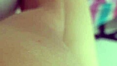 young amateur enjoys groping her neighbor's thick cock alone at home