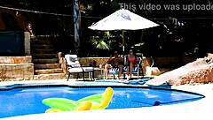 Emma Haize Gives Poolside Huge Cock Pov Deepthroat Blowjob And Facial