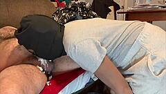 Isn't this nasty black submissive serving master with rimming and deepthroat in wet interracial maledom session wildly provocative?