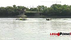 Slim Russian Brunette Lilu Moon Devours Muscular Bodybuilder's Veiny Cock