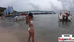 Dude Dildoing and Fucking His Amateur Thai Teen 18+ Girlfriend Polly with Tits