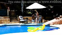 Emma Haize Gives Poolside Huge Cock Pov Deepthroat Blowjob And Facial
