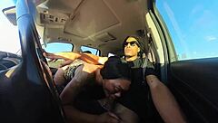 sucking big cock outdoors in public quickie from tn to ark with monster licks