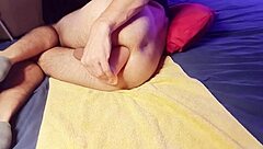 in a homemade solo session, a massive dildo stretches and stimulates the eager ass to gaping pleasure