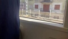 amateur milf gives accidental handjob on public train leading to outdoor cumshot with blonde mature couple