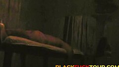 Ebony massage therapy interracial fuck caught on cam with big cock riding!